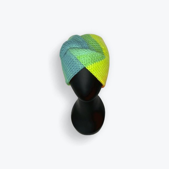 Hand Crafted Accessories - Handmade Knit Rainbow Ear Warmers Handcrafted Headband